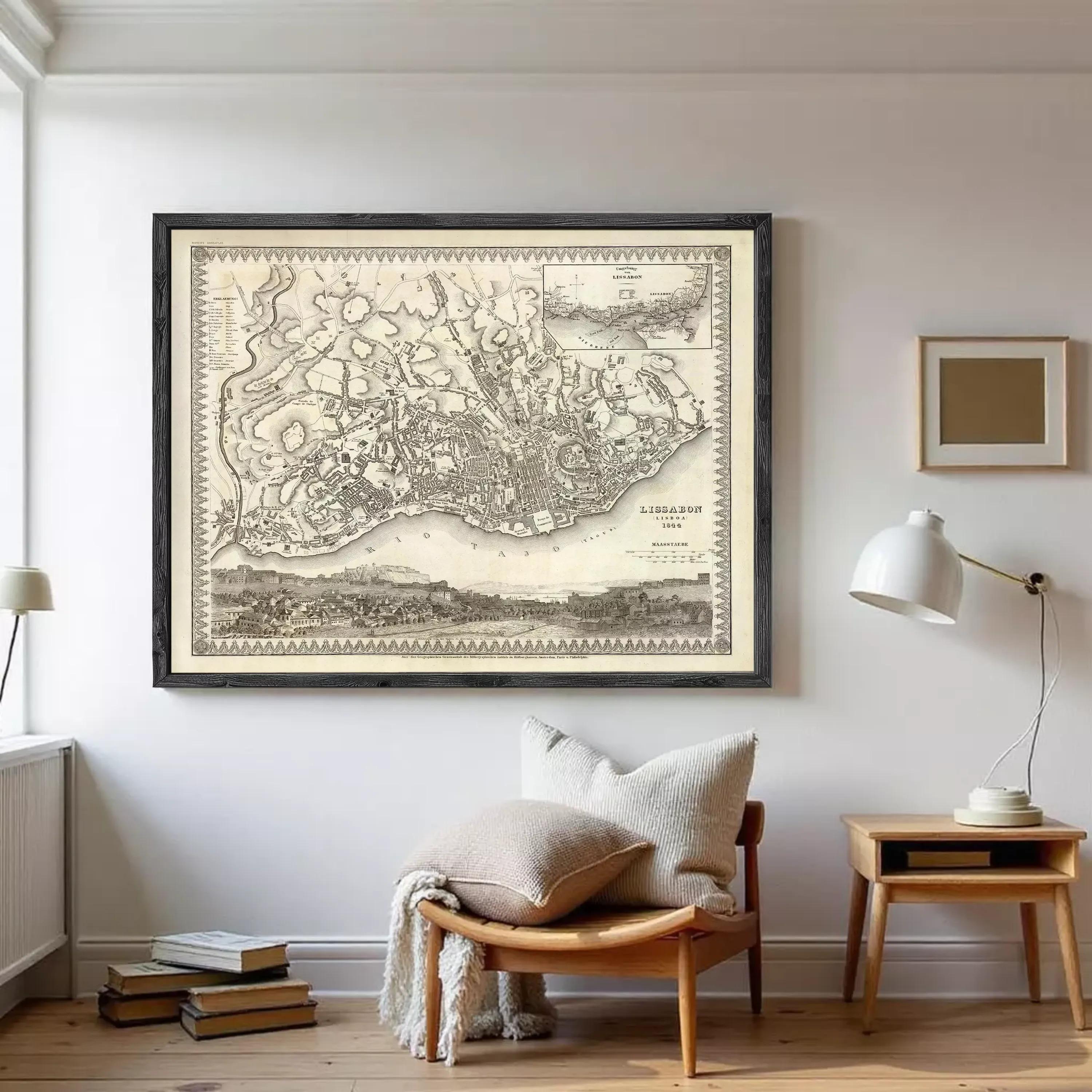 The image is a framed antique map of London, England, dating back to the 18th century.