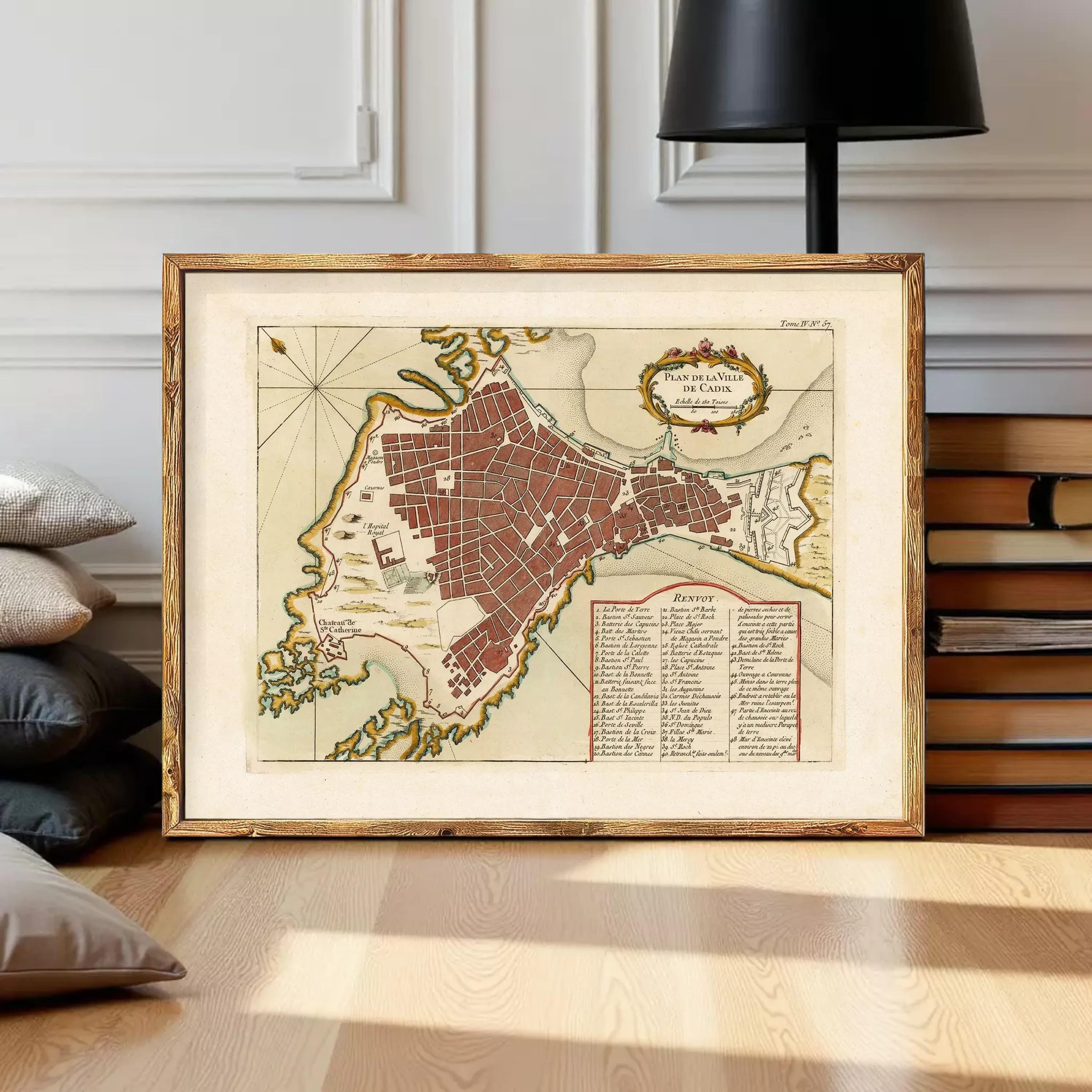 The image is a framed antique map of the city of Venice, Italy, depicting the city's layout and surrounding areas.