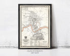 The image is a framed vintage map of Khakau, a city in the Czech Republic, dating back to 1853.