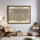 The image is a framed map of Baltimore and Ohio, depicting the city's streets and surrounding areas.