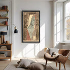 The image is a framed map of Israel, depicting the country's borders, major cities, and geographical features.
