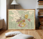The image is a framed map of Helsinki, Finland, showing the city's layout and various landmarks.