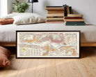 The image is a framed vintage map of France, depicting the country's geographical layout and various regions.