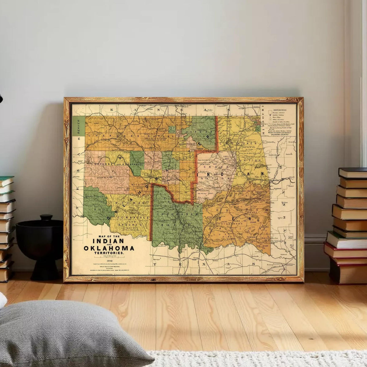 Old Map of Oklahoma Indian Territory 1892 Vintage Map – Vintage Maps ...