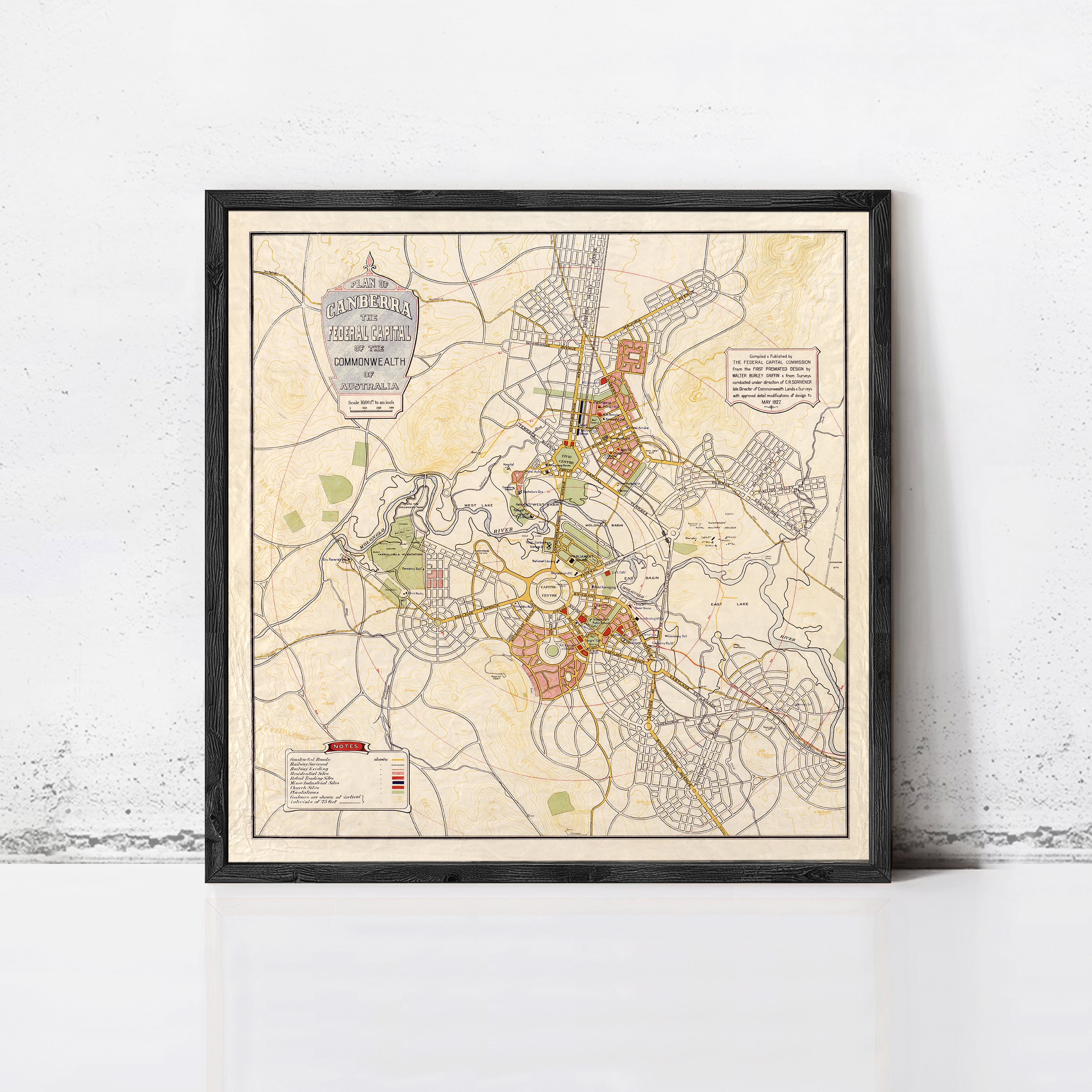 Vintage Old Map of Brisbane Australia 1920 Vintage Map – Vintage