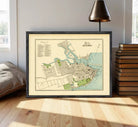 The image is a framed vintage map of the city of Montreal, Quebec, Canada.