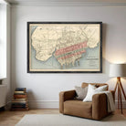 The image is a framed vintage map of the city of Charlottetown, showing the layout of the city and surrounding areas.