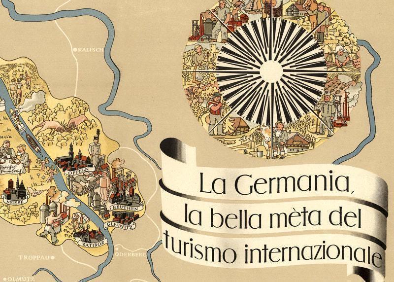 Vintage Map of Germany Tourism Guide 1941 Vintage Map | Old Map