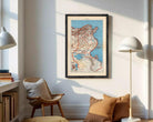The image is a framed vintage map of the TUNISIAN country, depicting the country's geographical layout and surrounding areas.