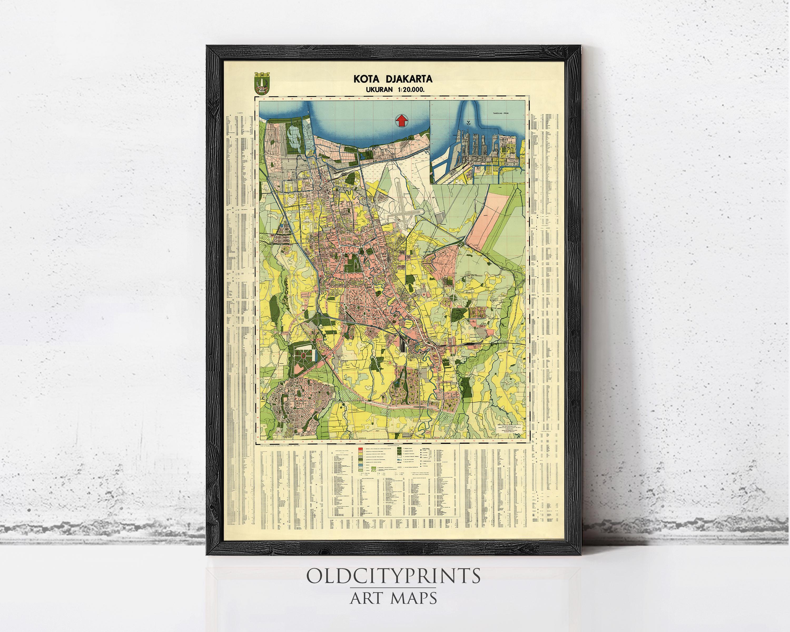 The image is a framed vintage map of Koca Dura, a city in the Urals region of Russia.