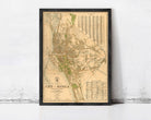The image is a framed map of Manila, Philippines, depicting the city's layout and surrounding areas.