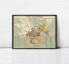 The image is a framed map of Helsinki, Finland, depicting the city's layout and surrounding areas.