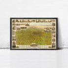 The image is a framed vintage map of Denver, Colorado, from 1958.