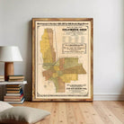 The image is a framed vintage map of Columbus, Ohio, depicting the city's layout and surrounding areas.