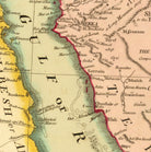 The image is a detailed map of the Middle East and North Africa region, showing the borders and major cities of countries such as Egypt, Sudan, and Syria.