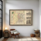 The image is a framed vintage map of St. Paul, Minnesota, showing the city's layout and surrounding areas.
