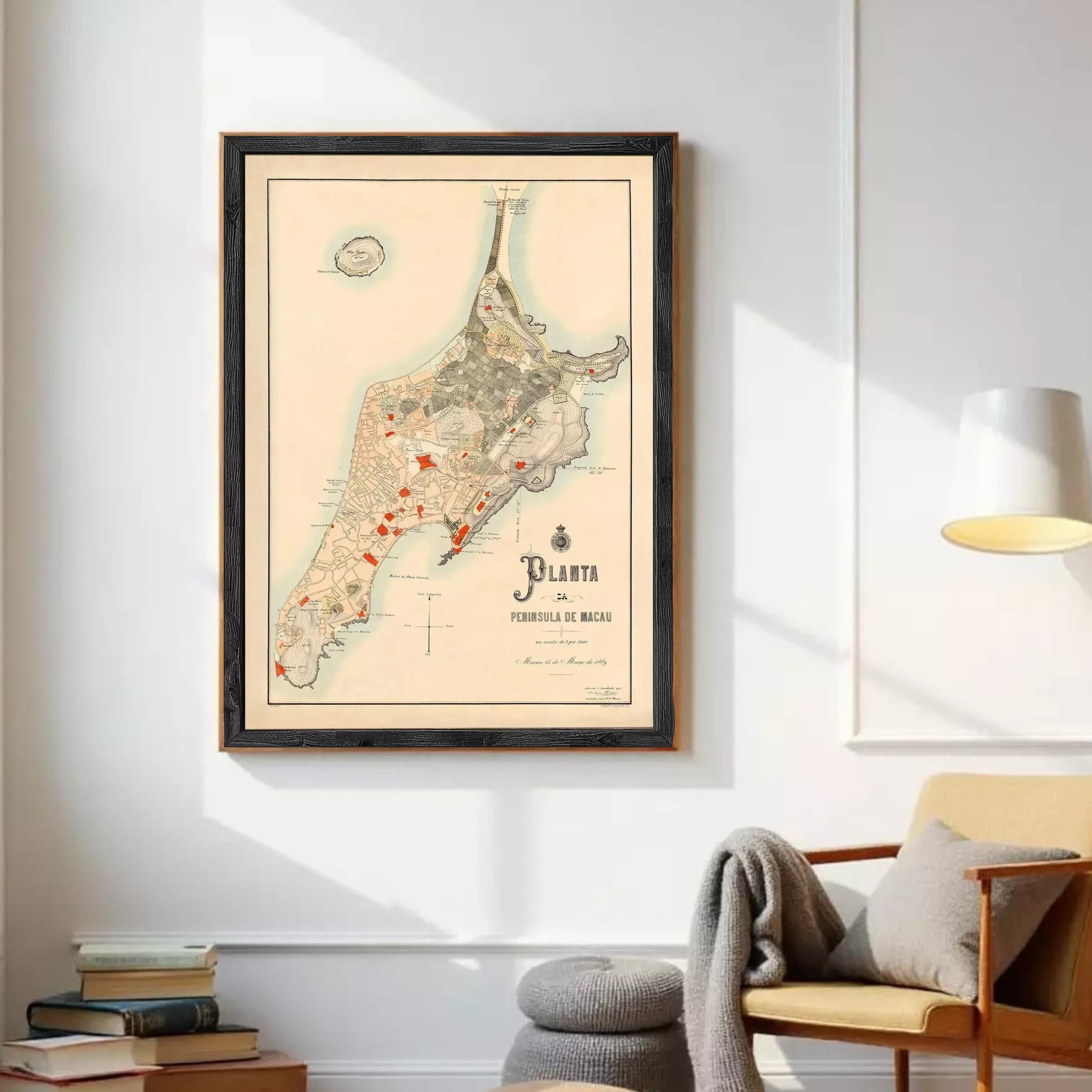 The image is a framed vintage map of the island of Palmira, located in the Peruvian archipelago.