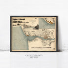 The image is a framed vintage map of the River Duro, which is a river located in the United Kingdom.