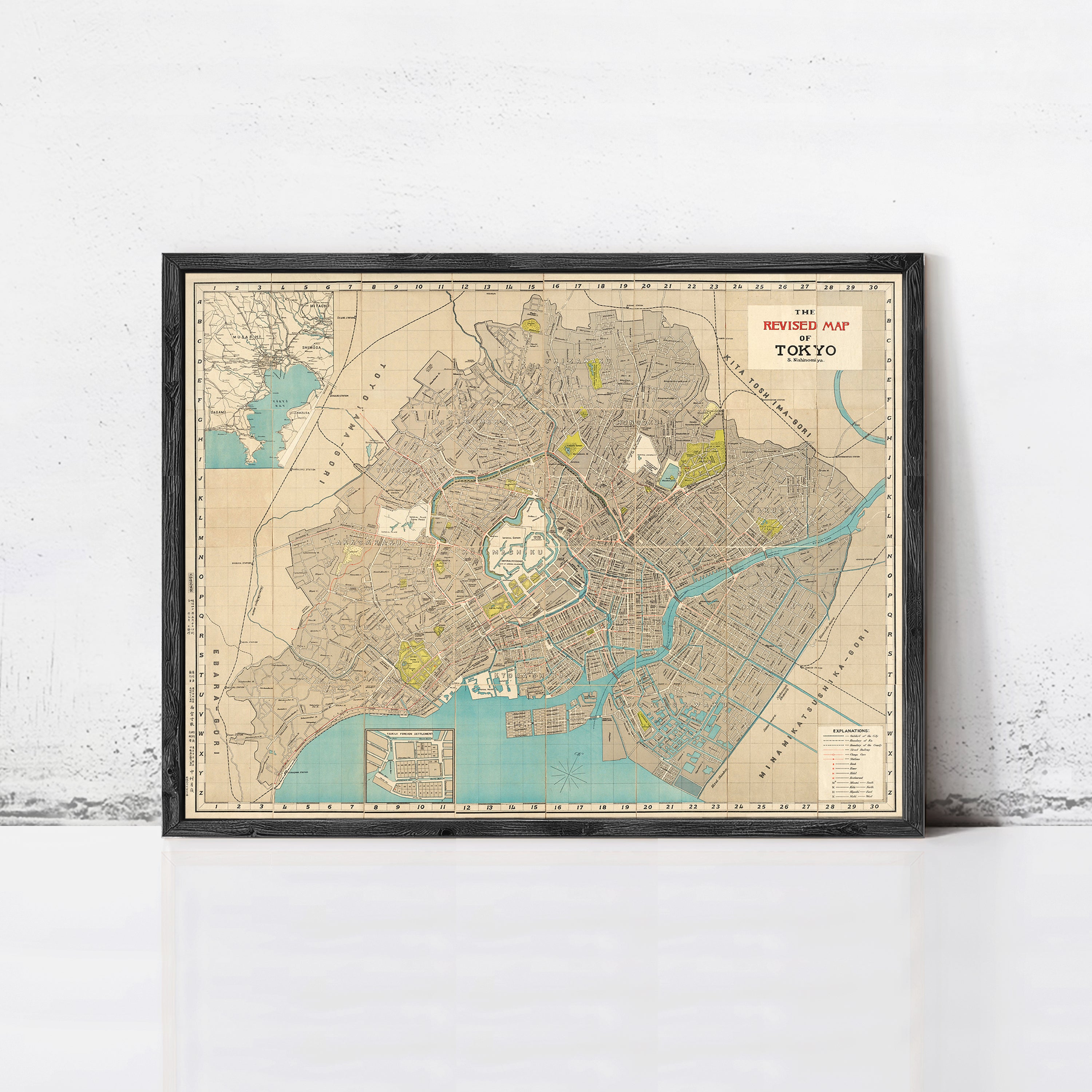 Old Map of Tokyo Japan 1907 Vintage Map – Vintage Maps & Prints