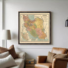 The image is a framed vintage map of Persia, showing the country's geographical layout and boundaries.