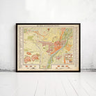 The image is a framed map of the city of Munich, Germany, dated 1855.