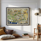 The image is a framed vintage map of the city of Quebec, Canada.