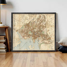 The image is a framed map of the city of Oslo, Norway.