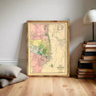 The image is a framed vintage map of the Halifax area in Nova Scotia, Canada.