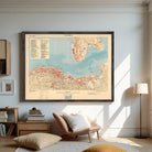 The image is a framed vintage map of Victoria, Australia, showing the city's layout and surrounding areas.
