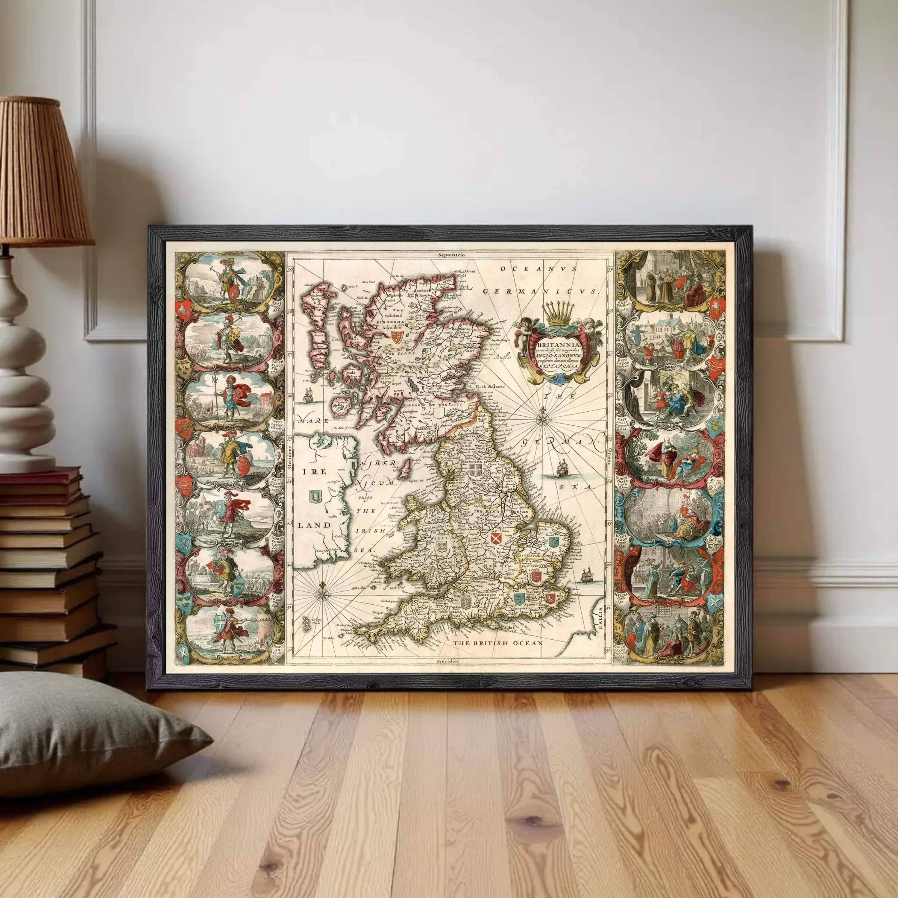 Old Map of United Kingdom Britain 1642 Antique Britain Map | | Old