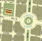 The image is a map of a city, showing various streets, buildings, and landmarks.