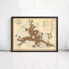 The image is a framed map of the city of Siena, Italy, depicting the layout and streets of the city.