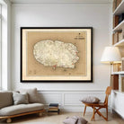 The image is a framed map of the island of Ila, located in the archipelago of Vanuatu.