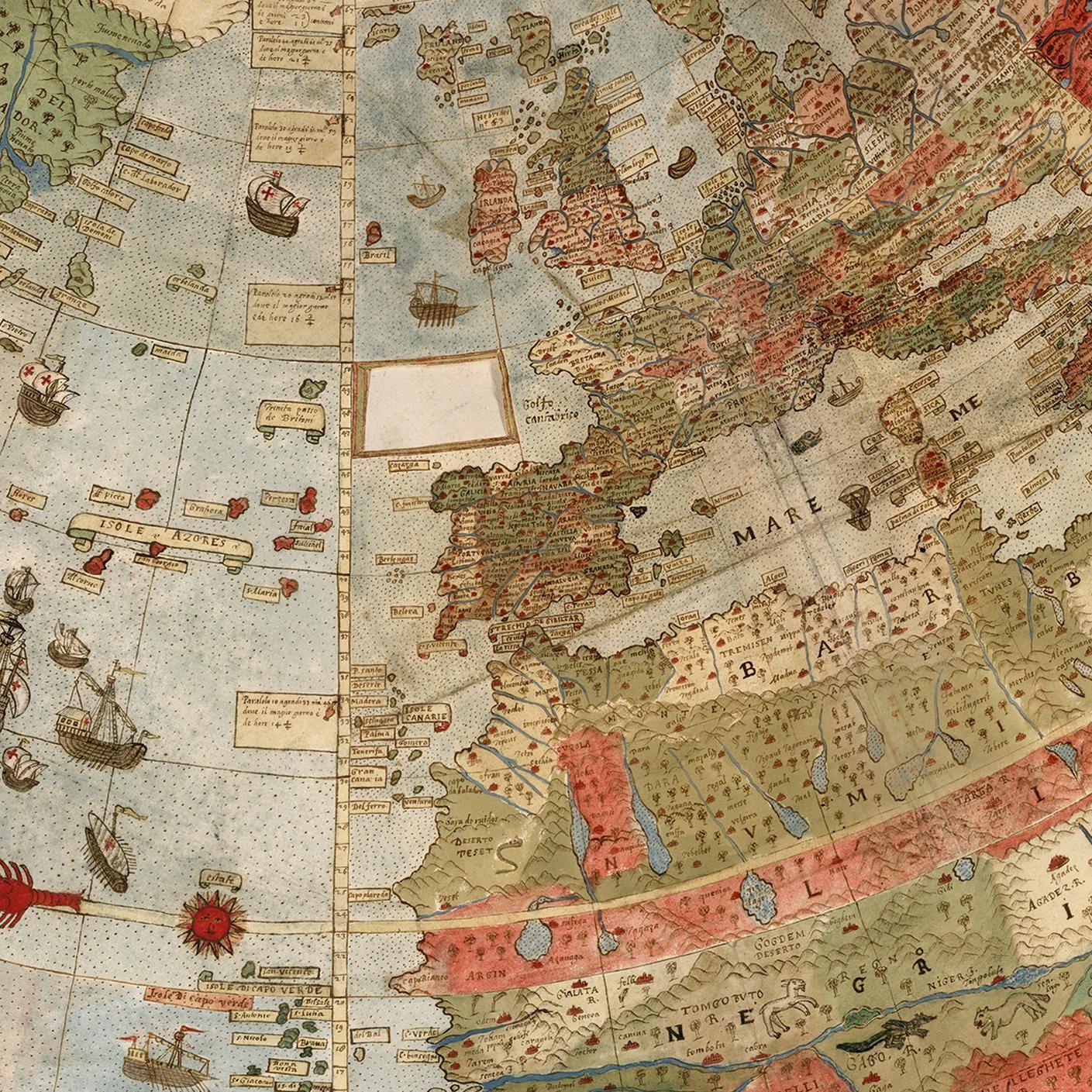 Magnificient Old World Map 1587 by Urbano Monte | Vintage World