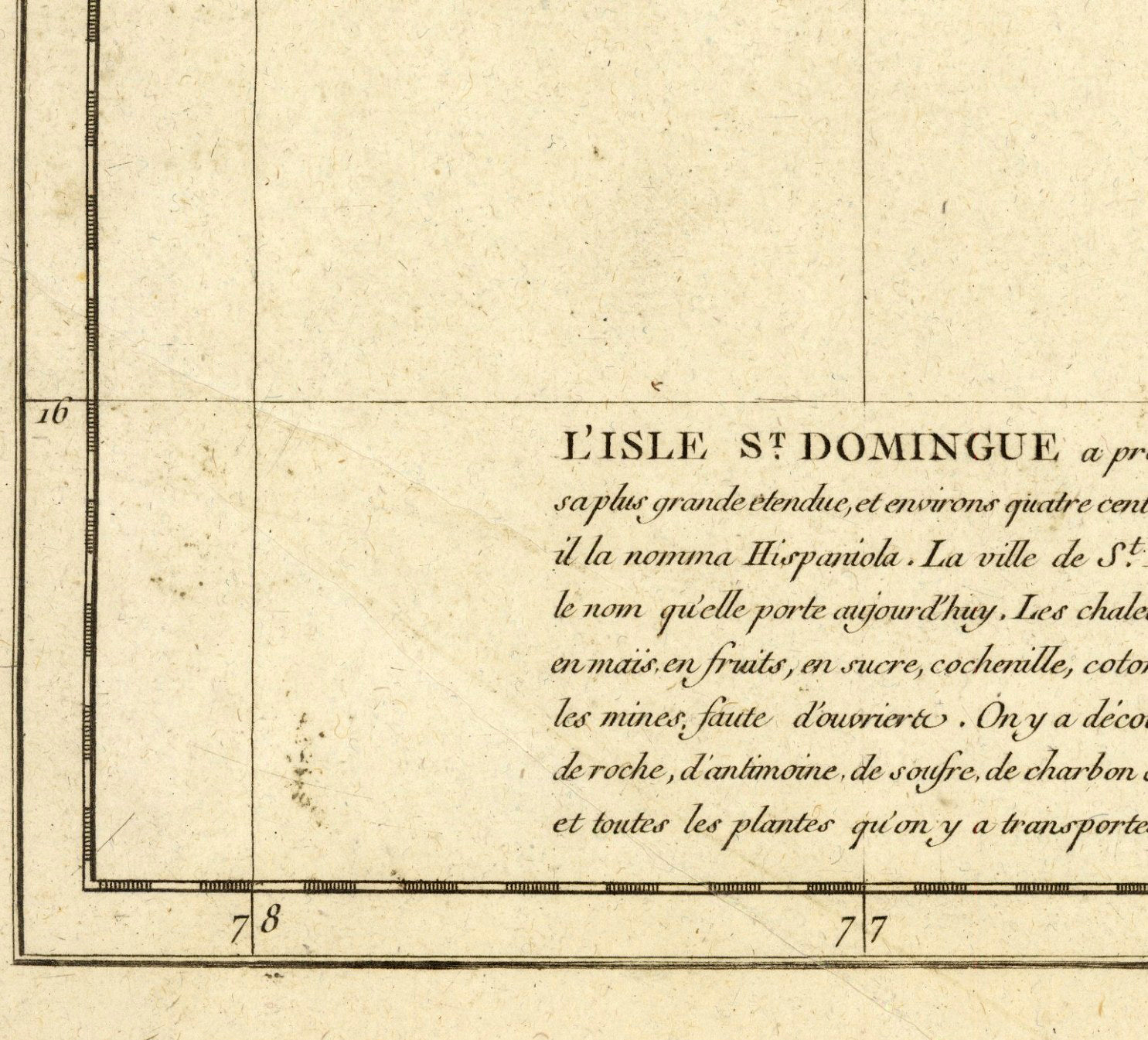 The image is a map of the island of St. Domingue, showing the surrounding areas and geographical features.