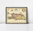 The image is a framed vintage map of the Caribbean Sea, including the island of Cuba, with a focus on the North Sea.